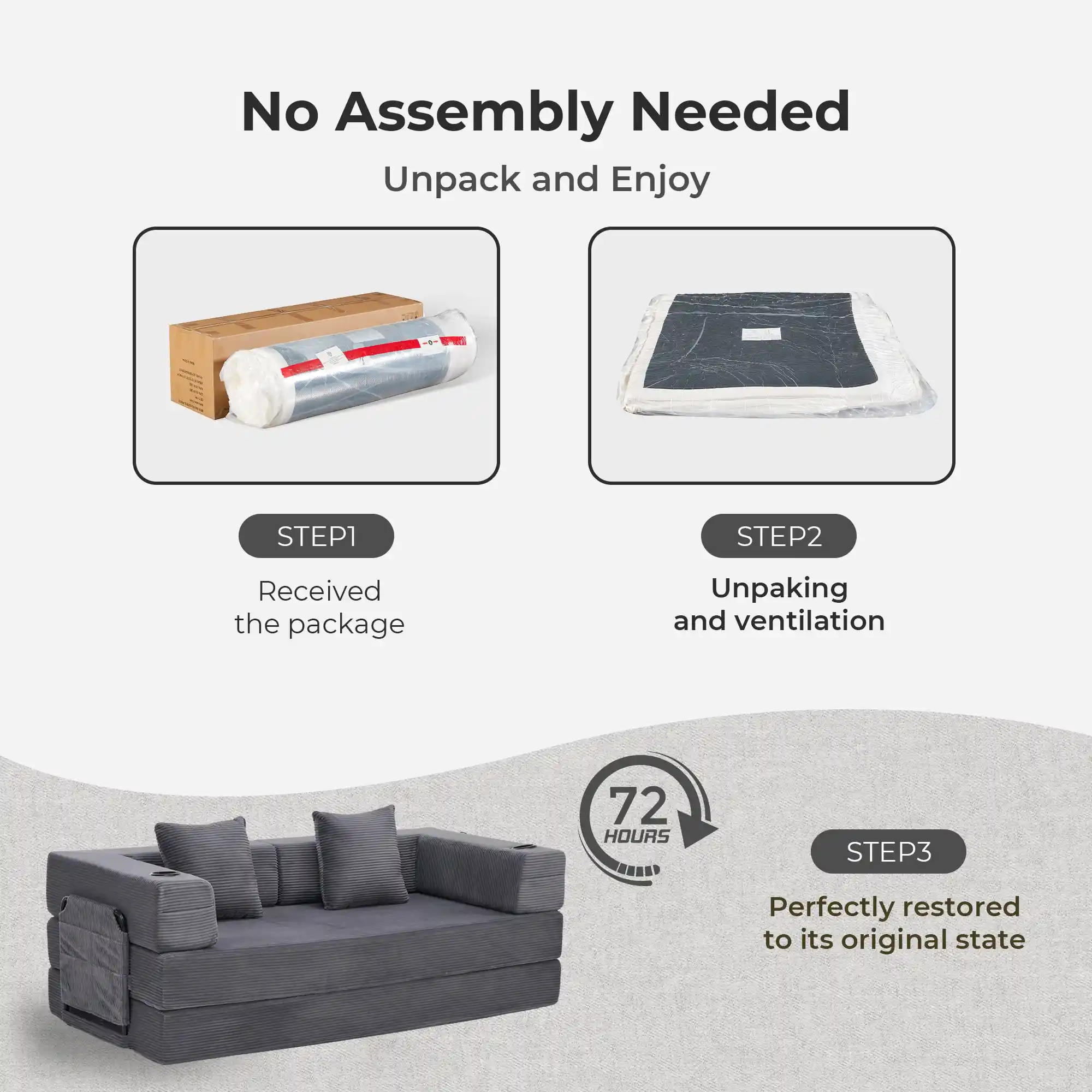 Selene Compressed Modular Sofa Bed-14.2" Seat Height - Image 56