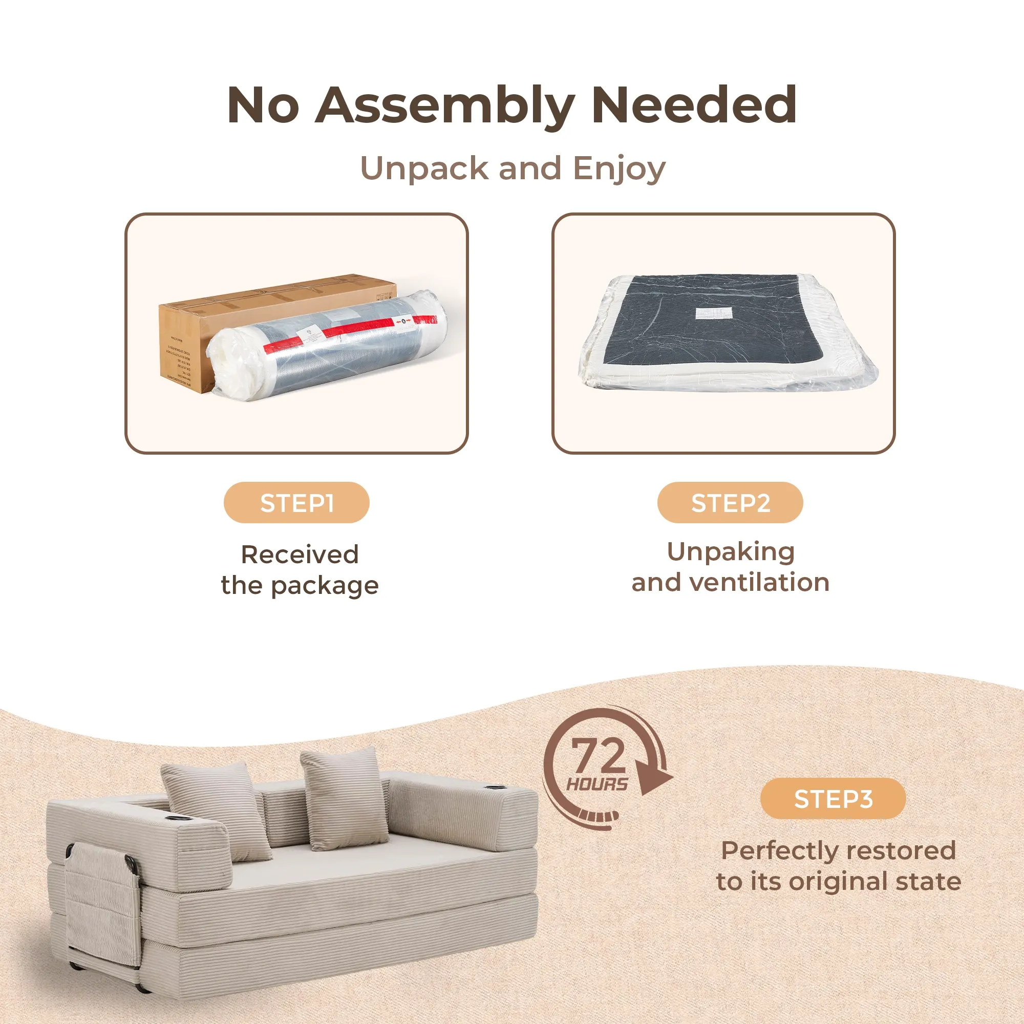 Selene Compressed Modular Sofa Bed-14.2" Seat Height - Image 69