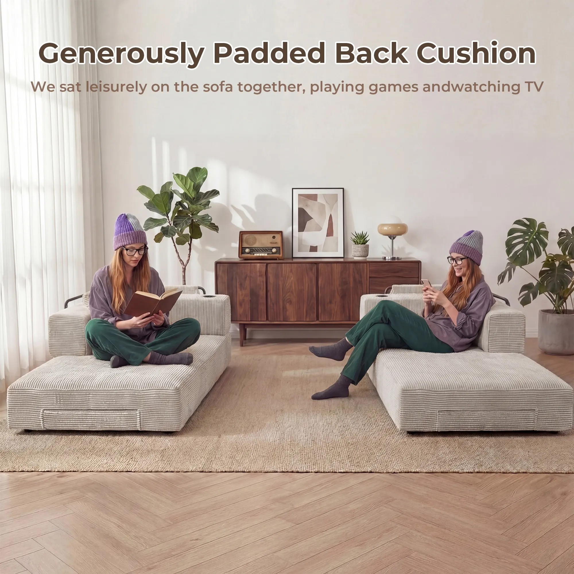 Selene Compressed Modular Sofa Bed-14.2" Seat Height - Image 73