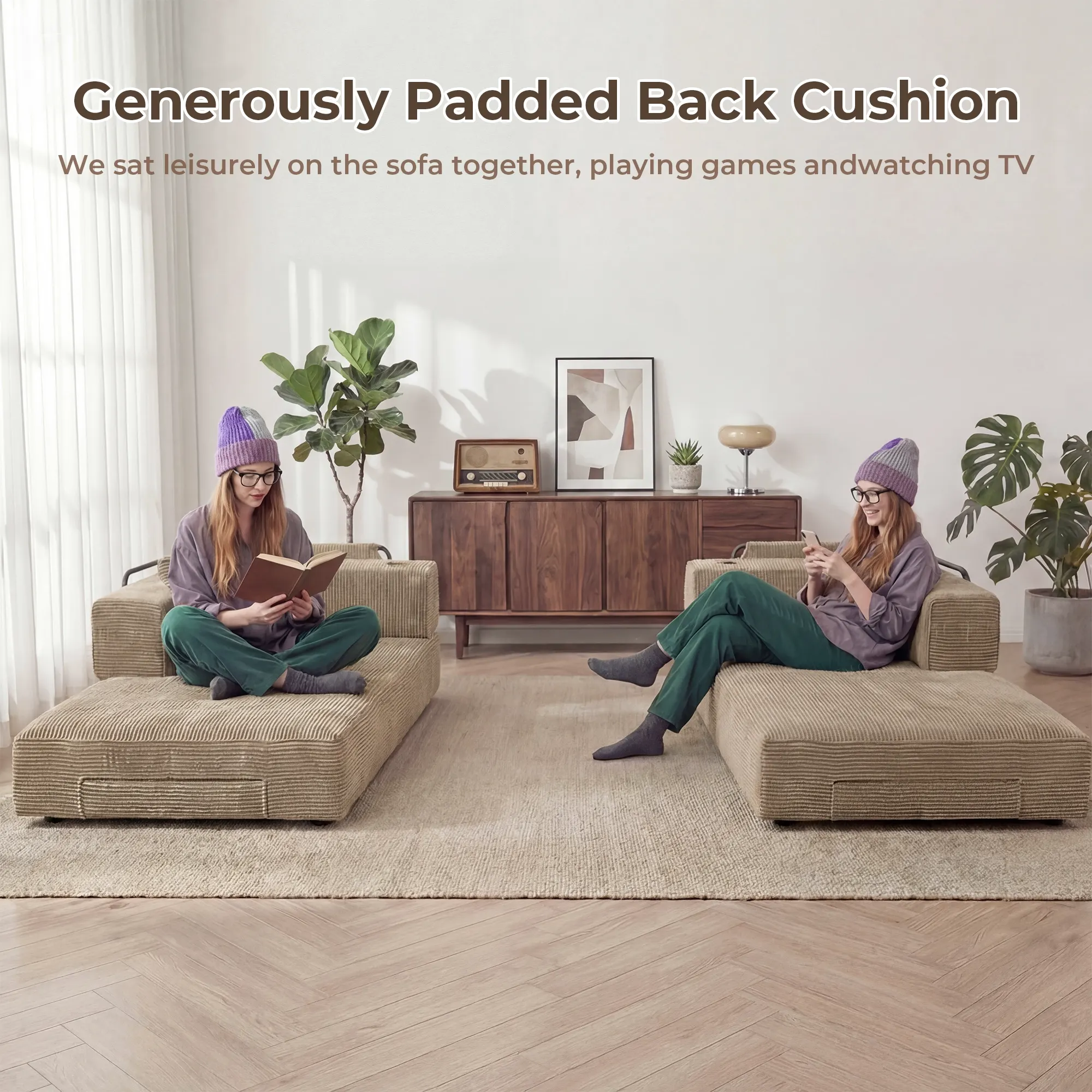 Selene Compressed Modular Sofa Bed-14.2" Seat Height - Image 86