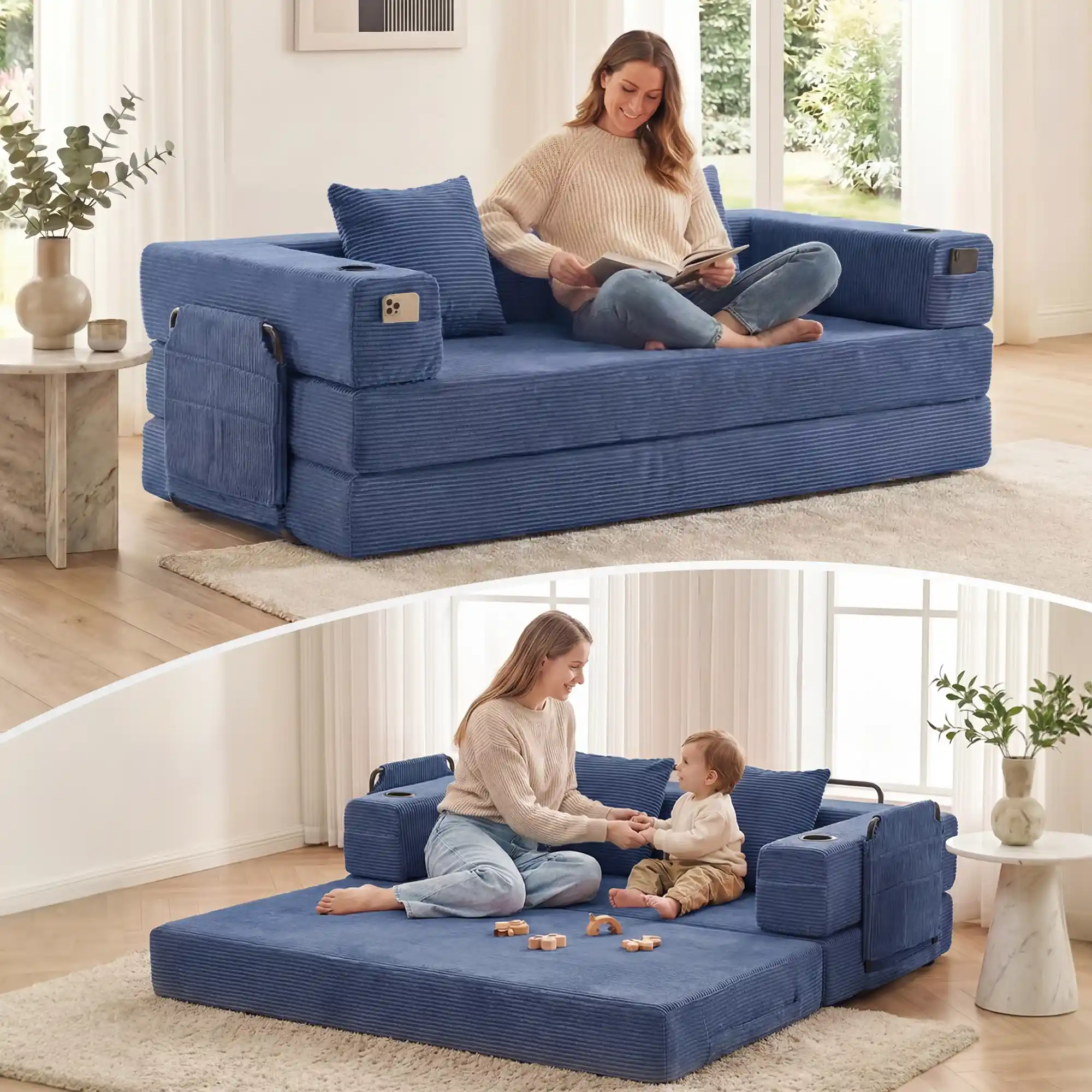 Selene Compressed Modular Sofa Bed-14.2" Seat Height - Image 95