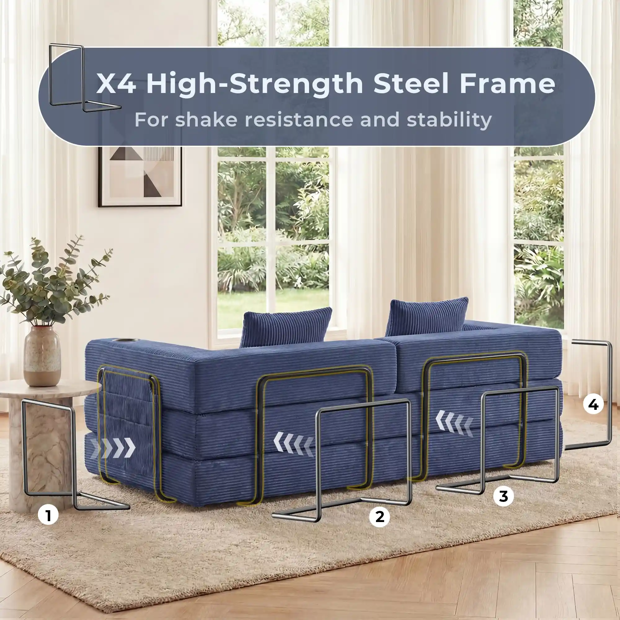 Selene Compressed Modular Sofa Bed-14.2" Seat Height - Image 97