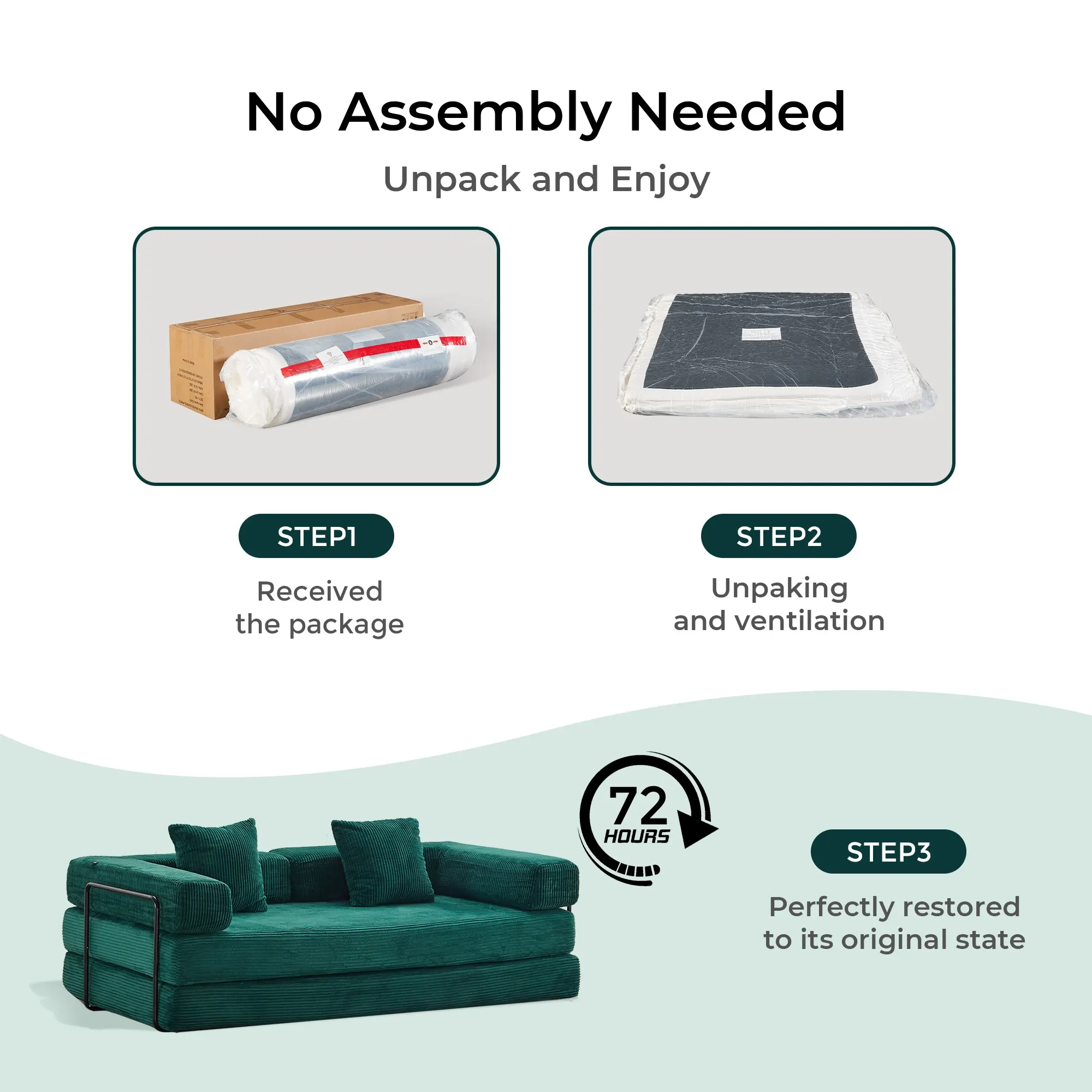 Selene Compressed Modular Sofa Bed-14.2" Seat Height - Image 99