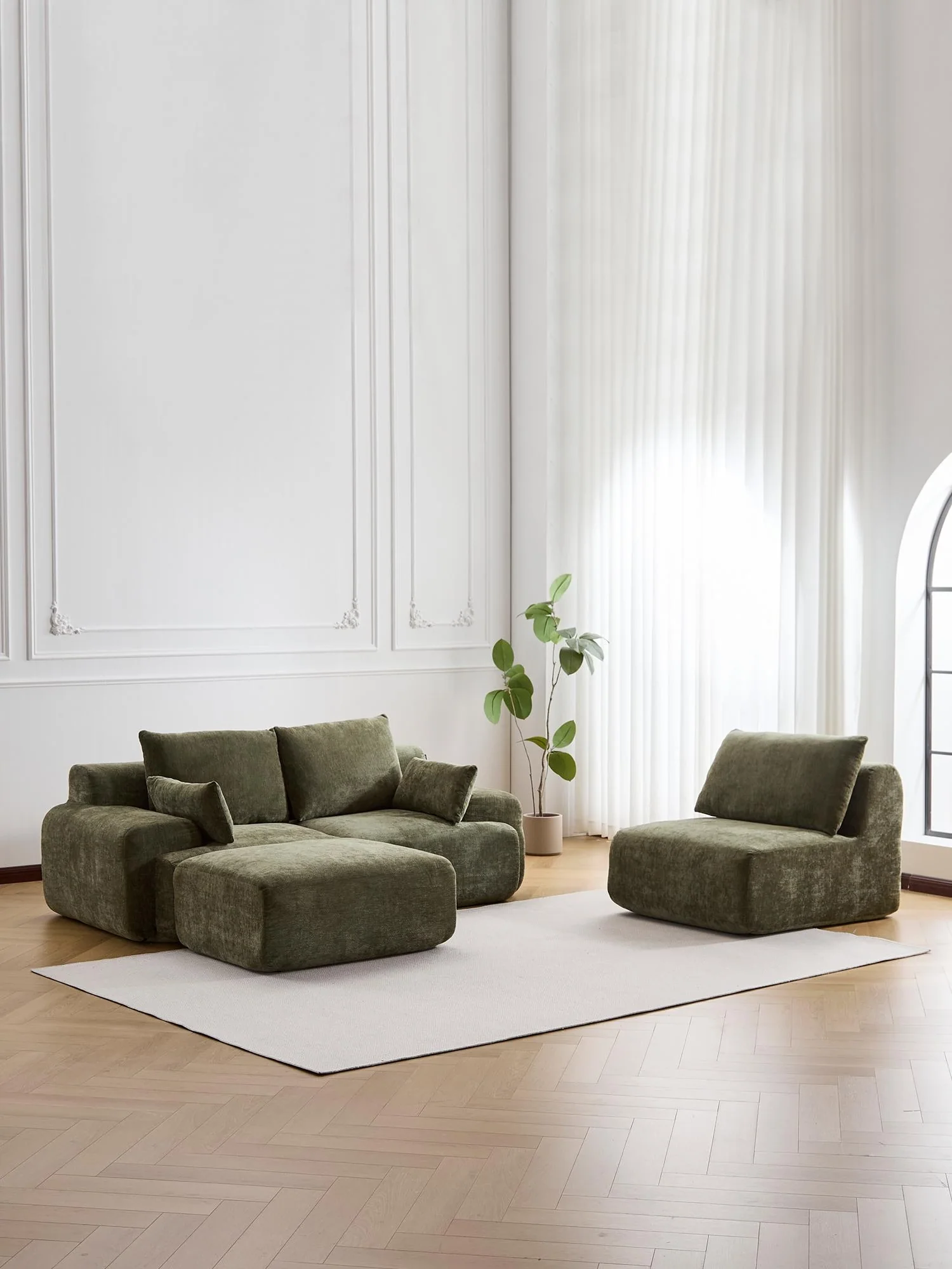 Zeus Compressed Sectional Sofa with Ottoman - Image 14