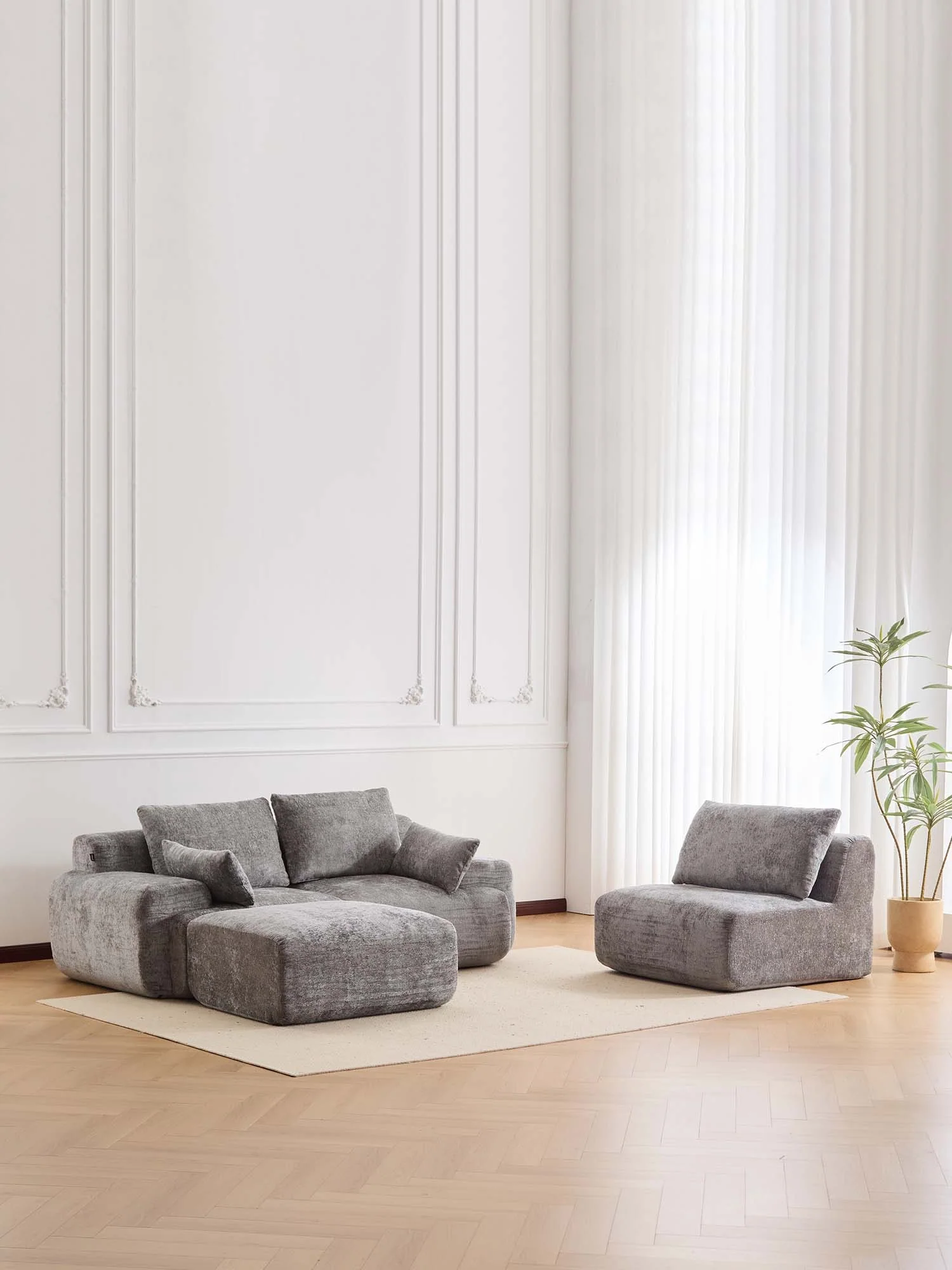 Zeus Compressed Sectional Sofa with Ottoman - Image 30