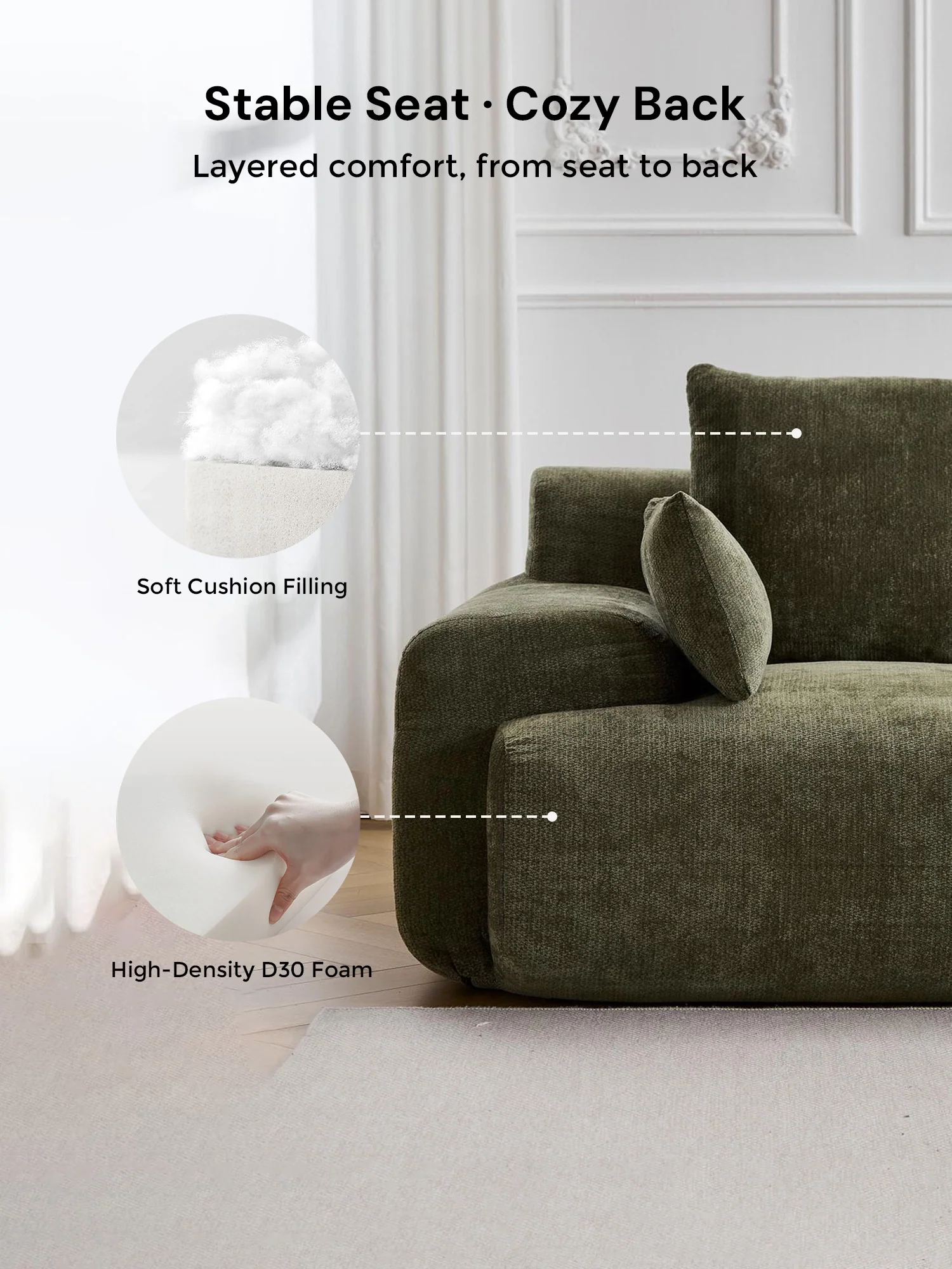 Zeus Compressed Sectional Sofa with Ottoman - Image 43