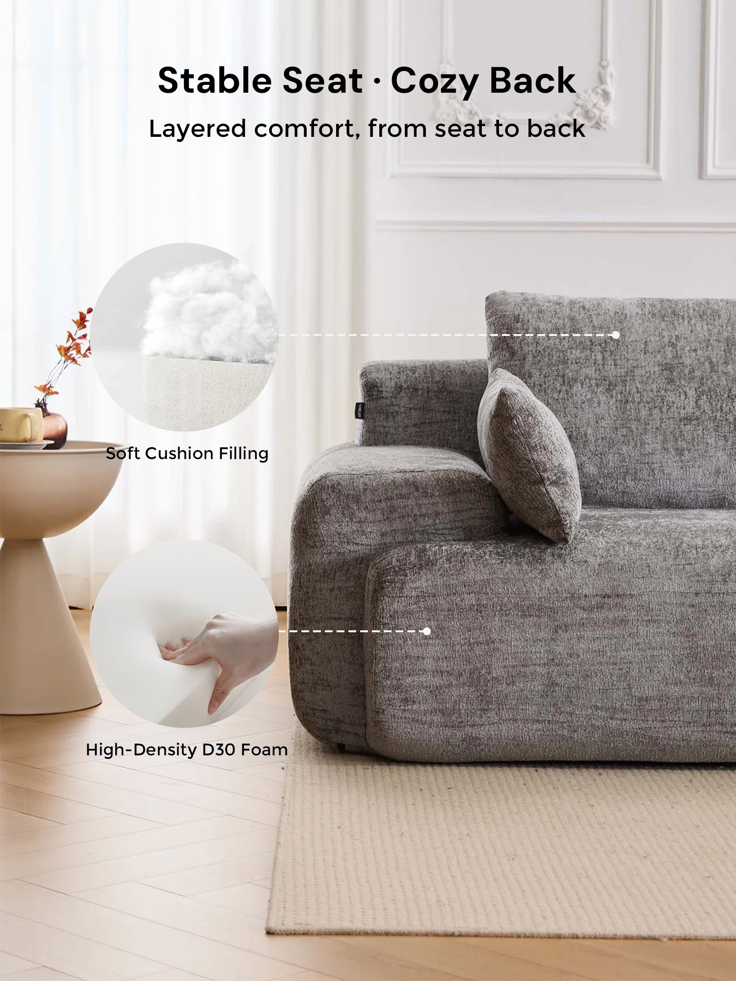 Zeus Compressed Sectional Sofa with Ottoman - Image 50